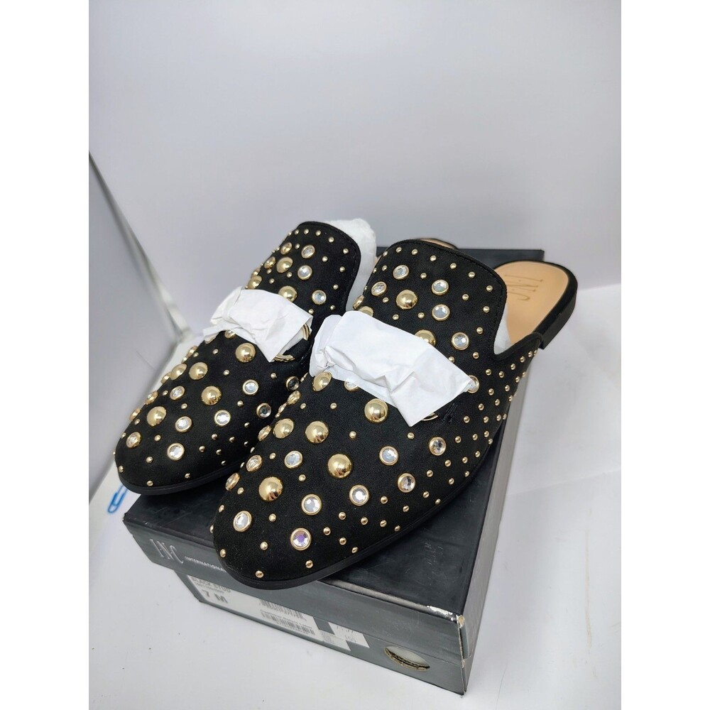International Concepts Giadaa Slip on Mules Round toe Studded Black Size 7M